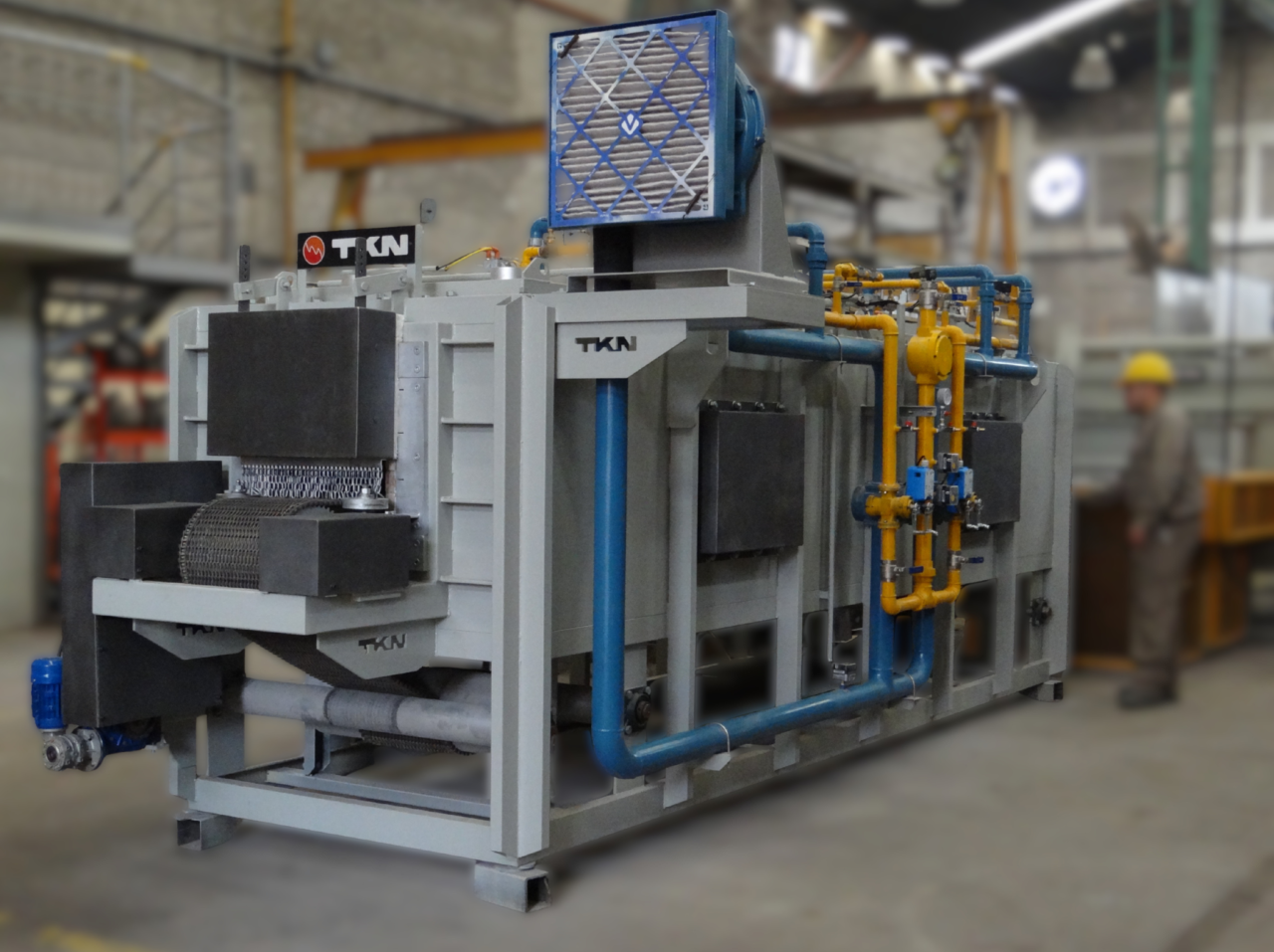 Continuous mesh belt perlitization
