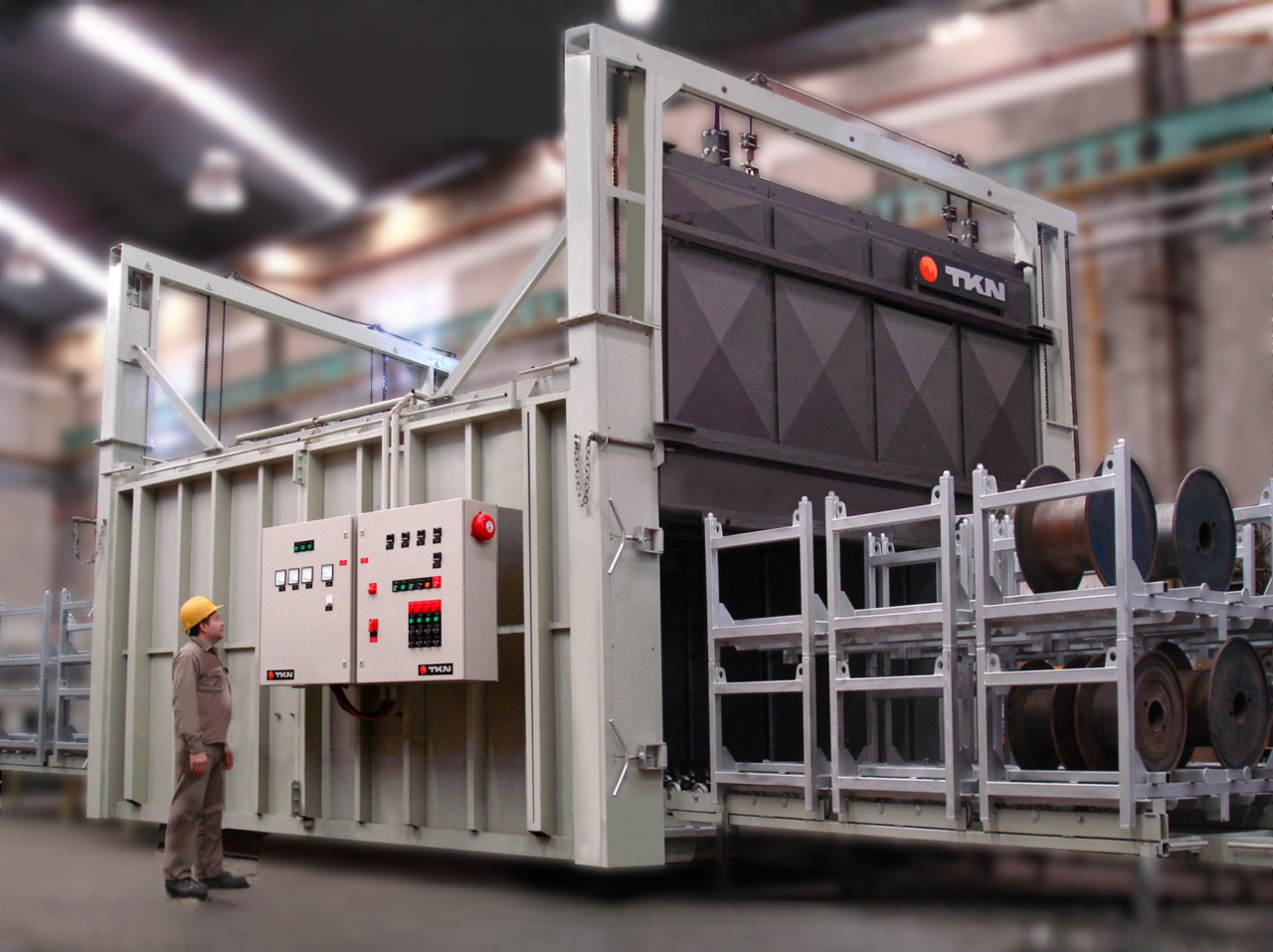Semi continuous aluminum aging wire reel